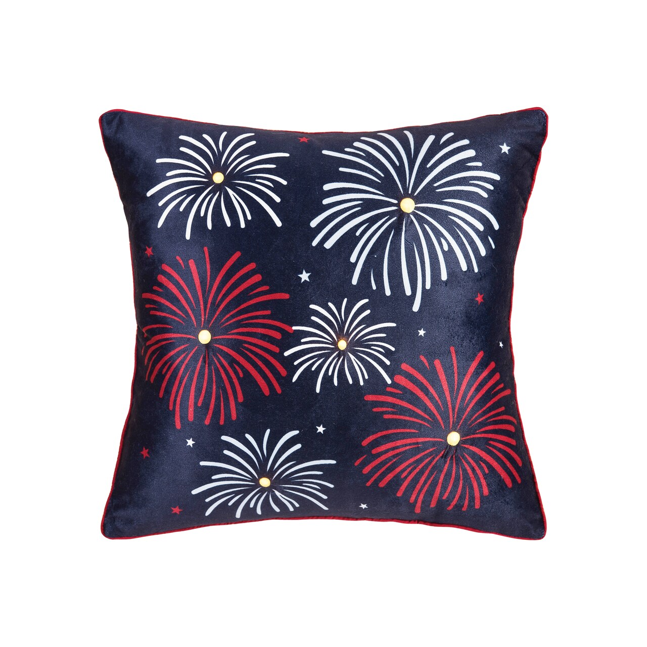 18" x 18" Fireworks Light-Up LED July 4th Light-Up Throw Pillow